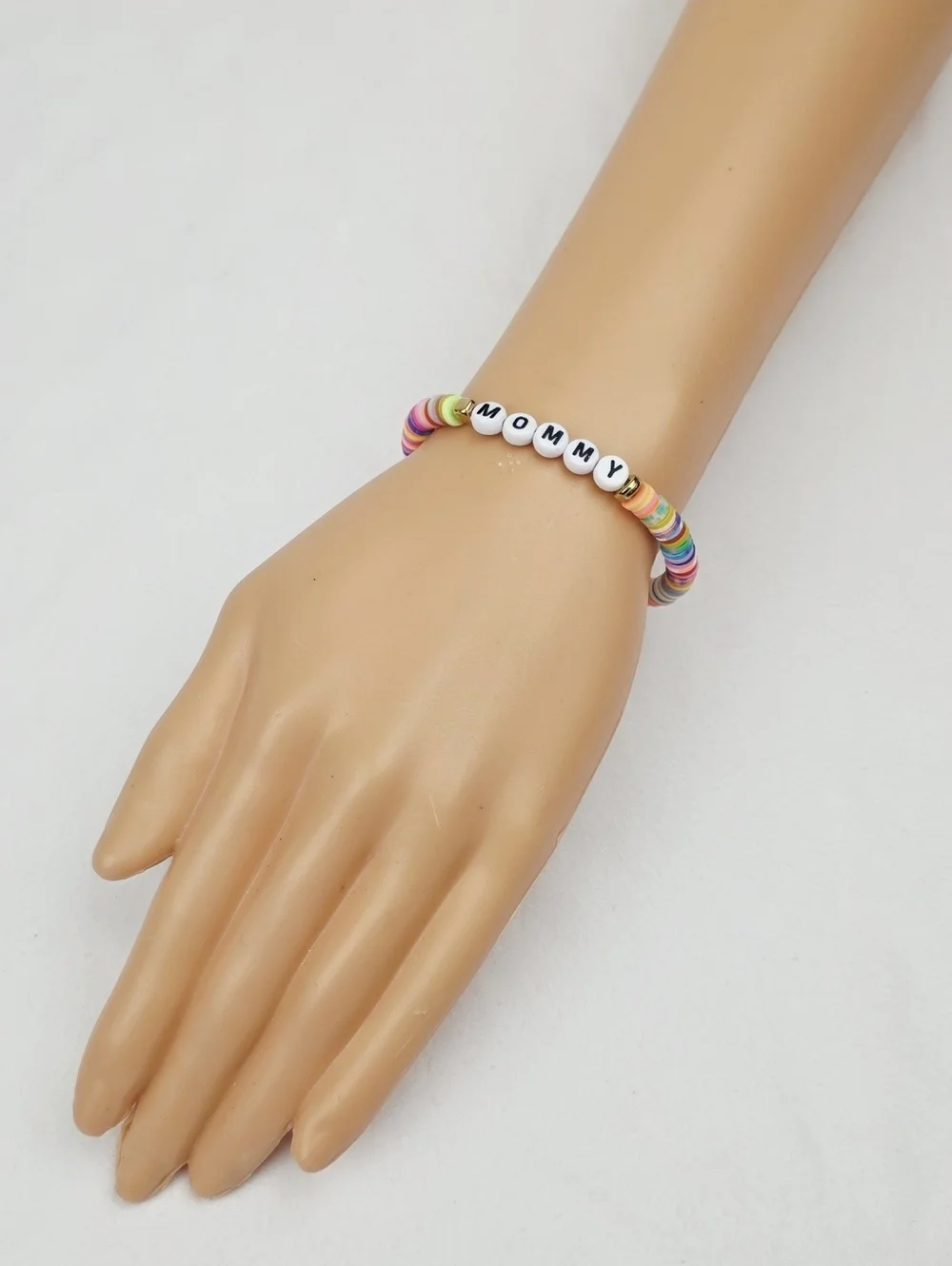 Handmade Clay Bead Multi Color Mommy  Bracelet